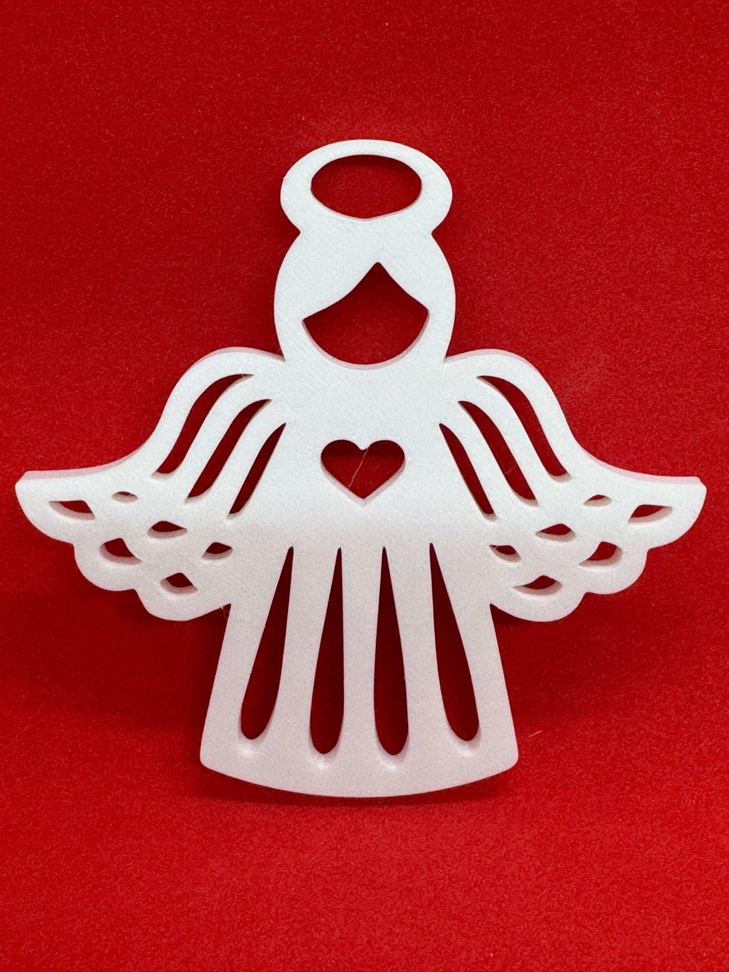 Elegant White Angel Ornaments – 3D Decorative Christmas Tree Set of Five