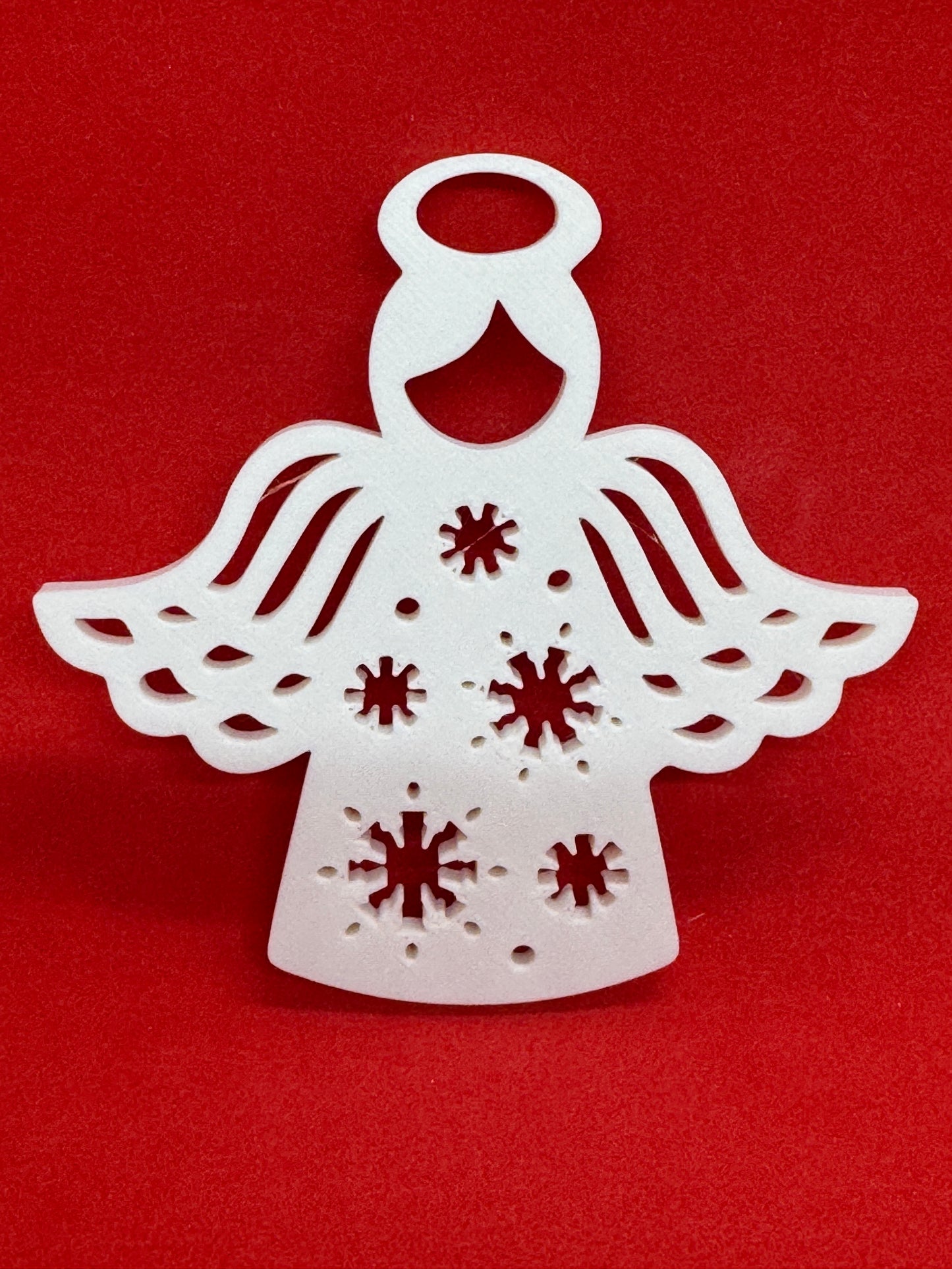 Elegant White Angel Ornaments – 3D Decorative Christmas Tree Set of Five