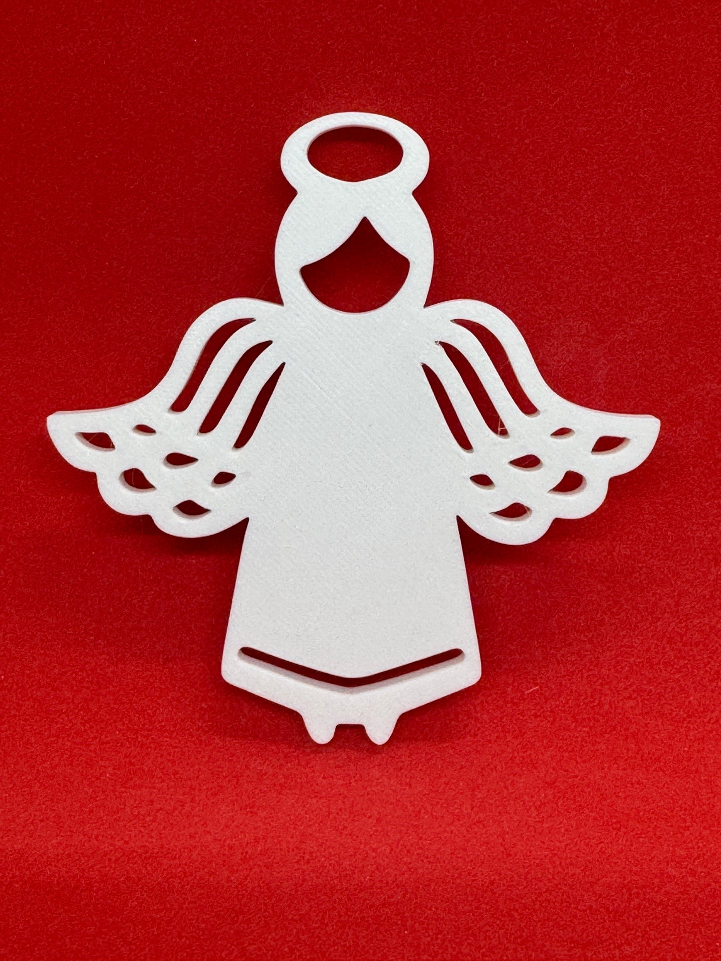 Elegant White Angel Ornaments – 3D Decorative Christmas Tree Set of Five