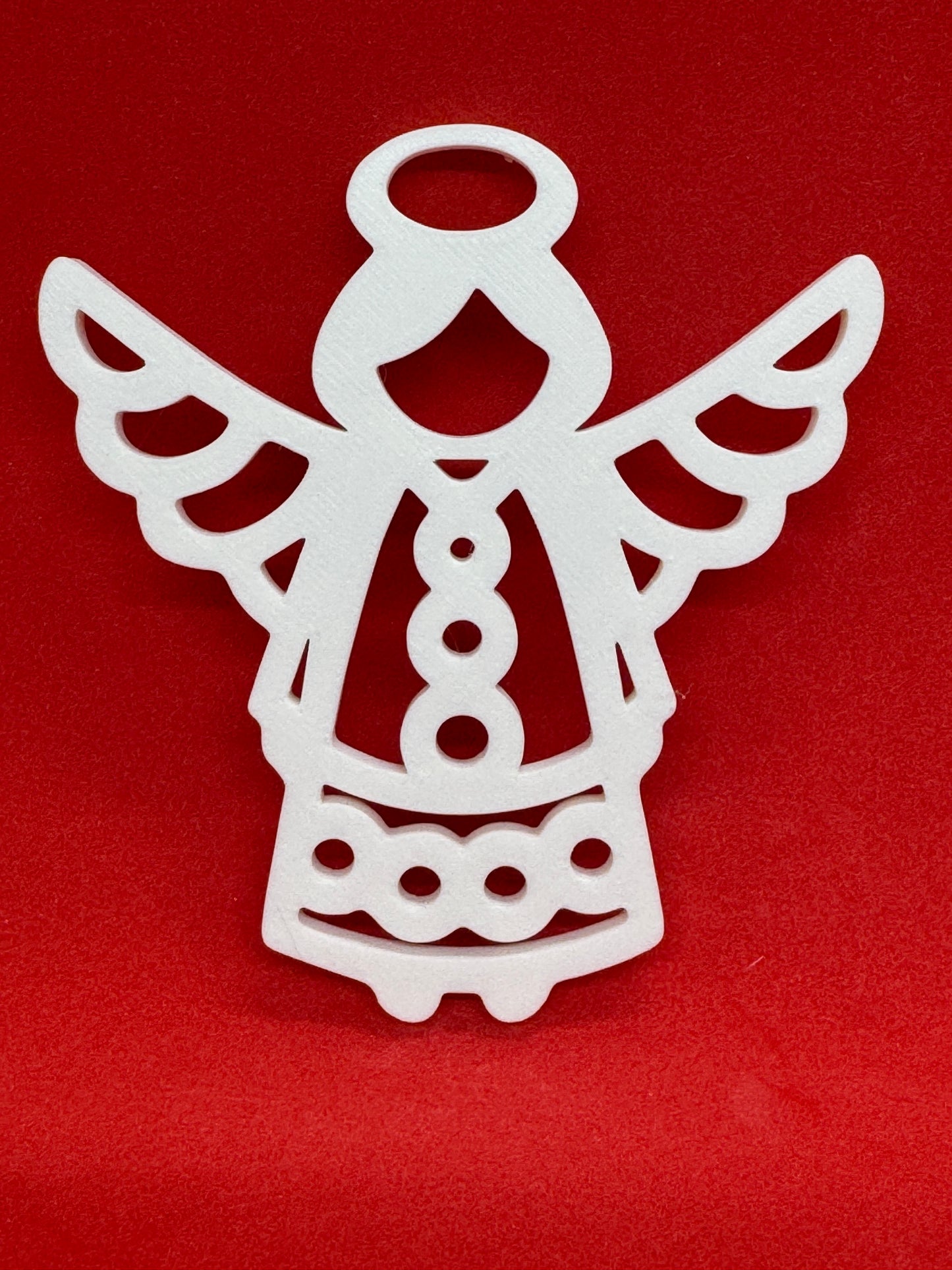 Elegant White Angel Ornaments – 3D Decorative Christmas Tree Set of Five