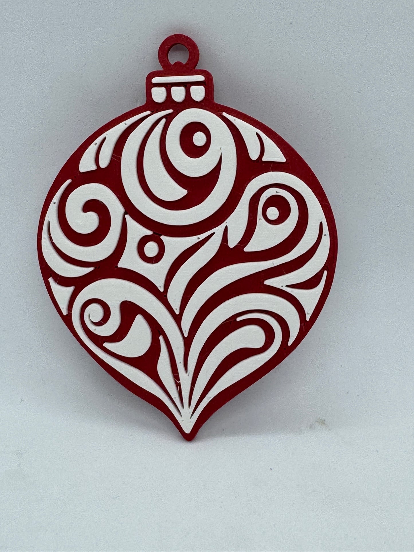 Rustic Red & White Christmas Ornament Set of 10 – Festive Holiday Tree Decorations