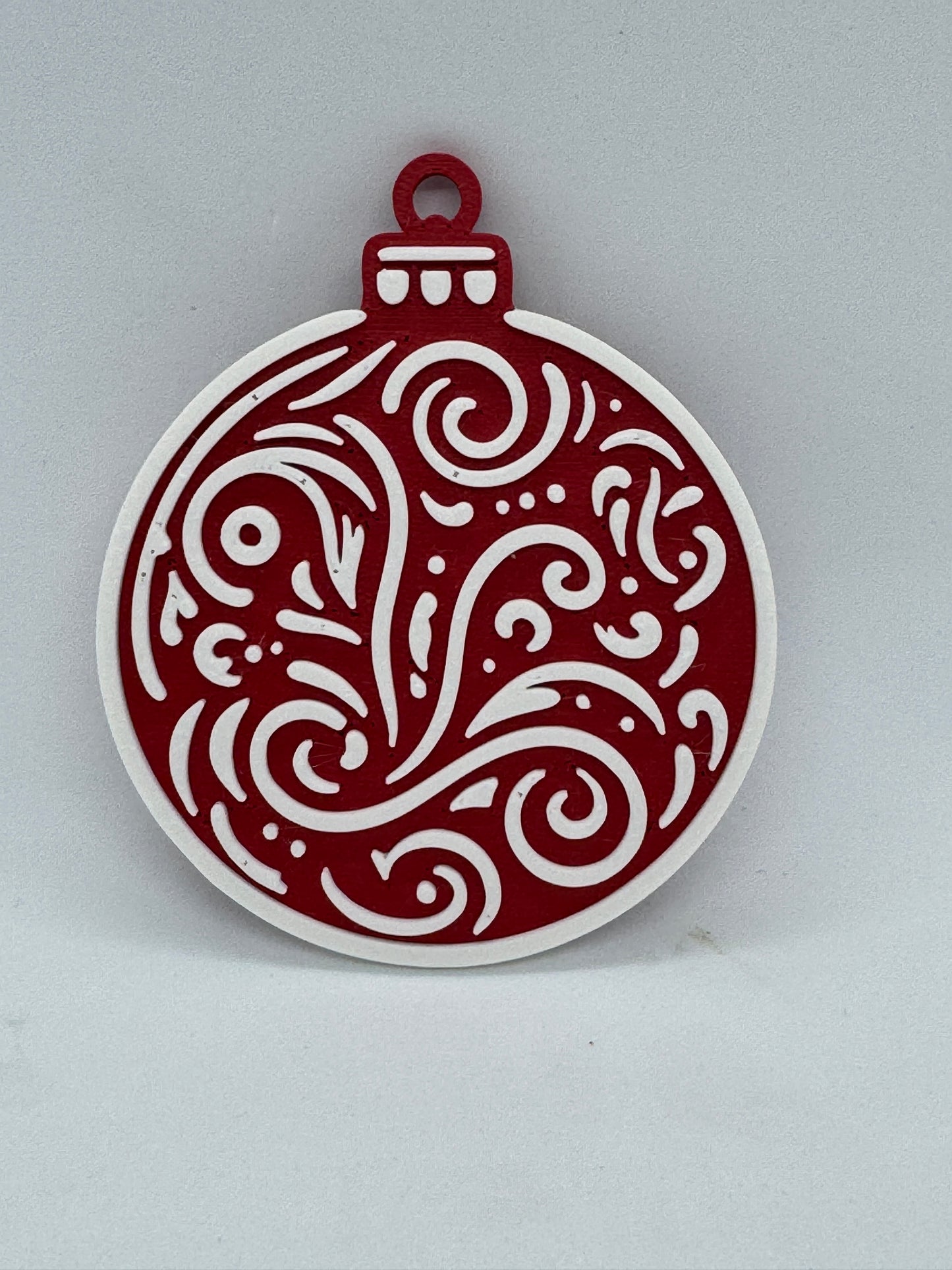 Rustic Red & White Christmas Ornament Set of 10 – Festive Holiday Tree Decorations