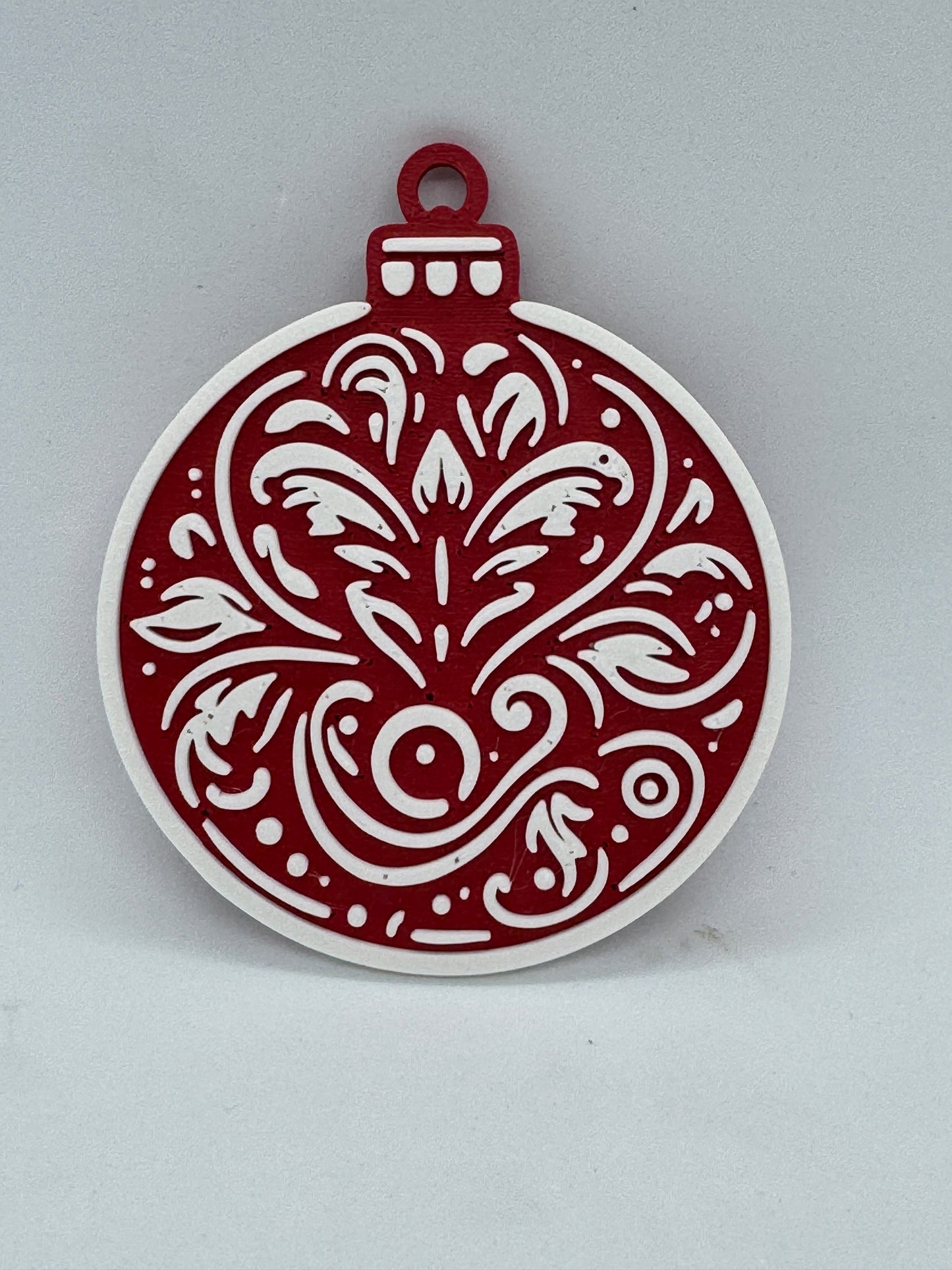Rustic Red & White Christmas Ornament Set of 10 – Festive Holiday Tree Decorations