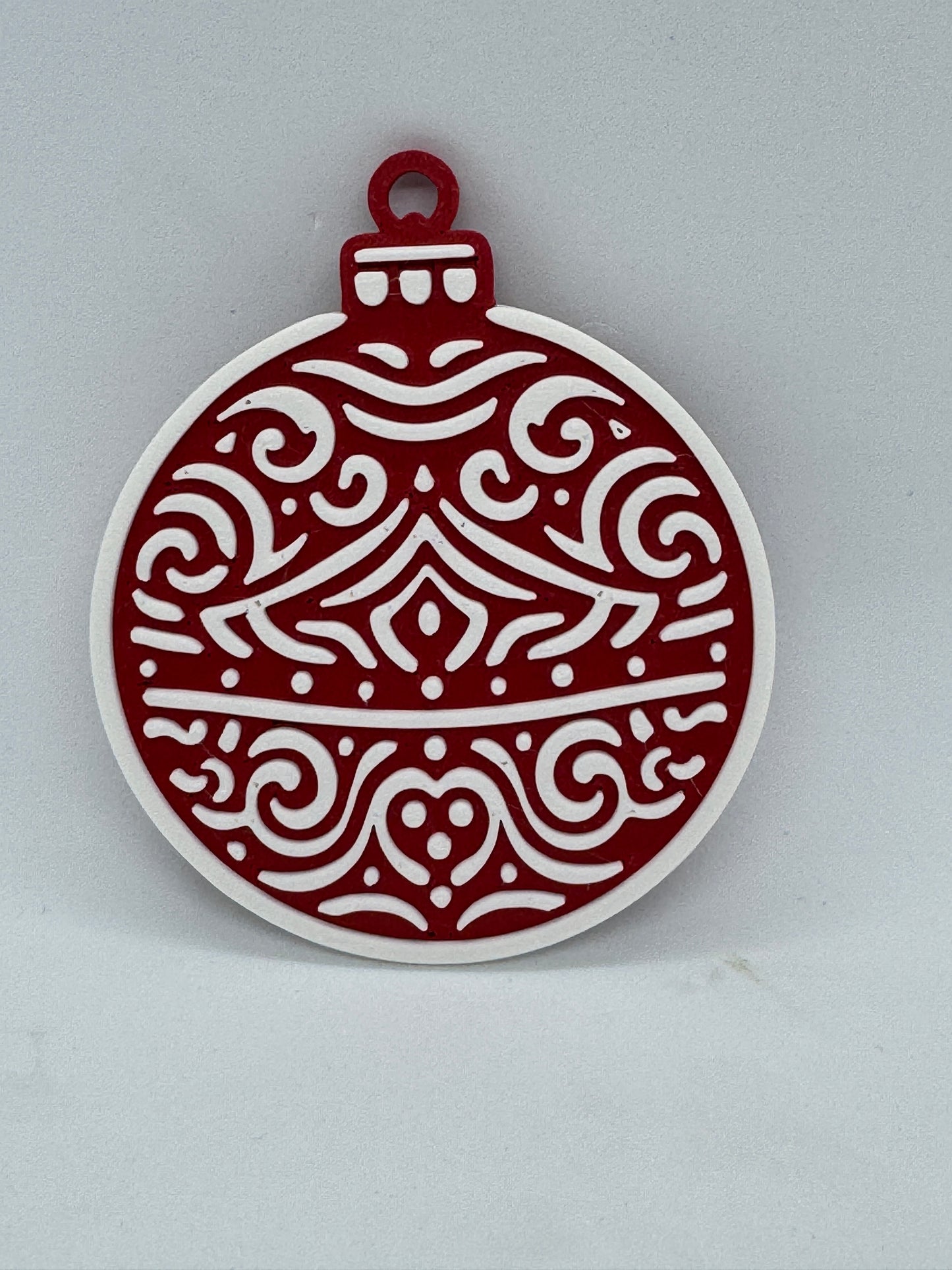 Rustic Red & White Christmas Ornament Set of 10 – Festive Holiday Tree Decorations