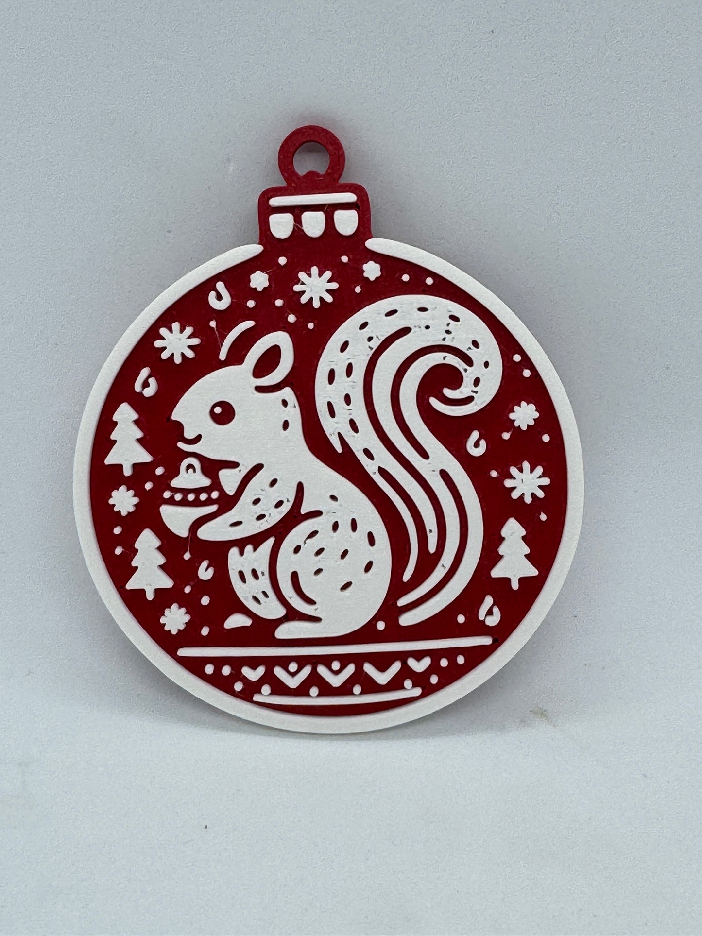 Rustic Red & White Christmas Ornament Set of 10 – Festive Holiday Tree Decorations
