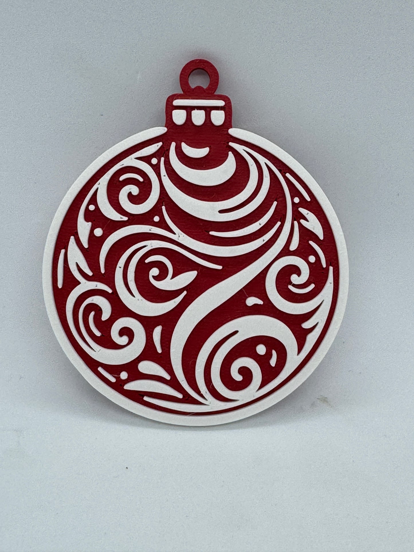 Rustic Red & White Christmas Ornament Set of 10 – Festive Holiday Tree Decorations