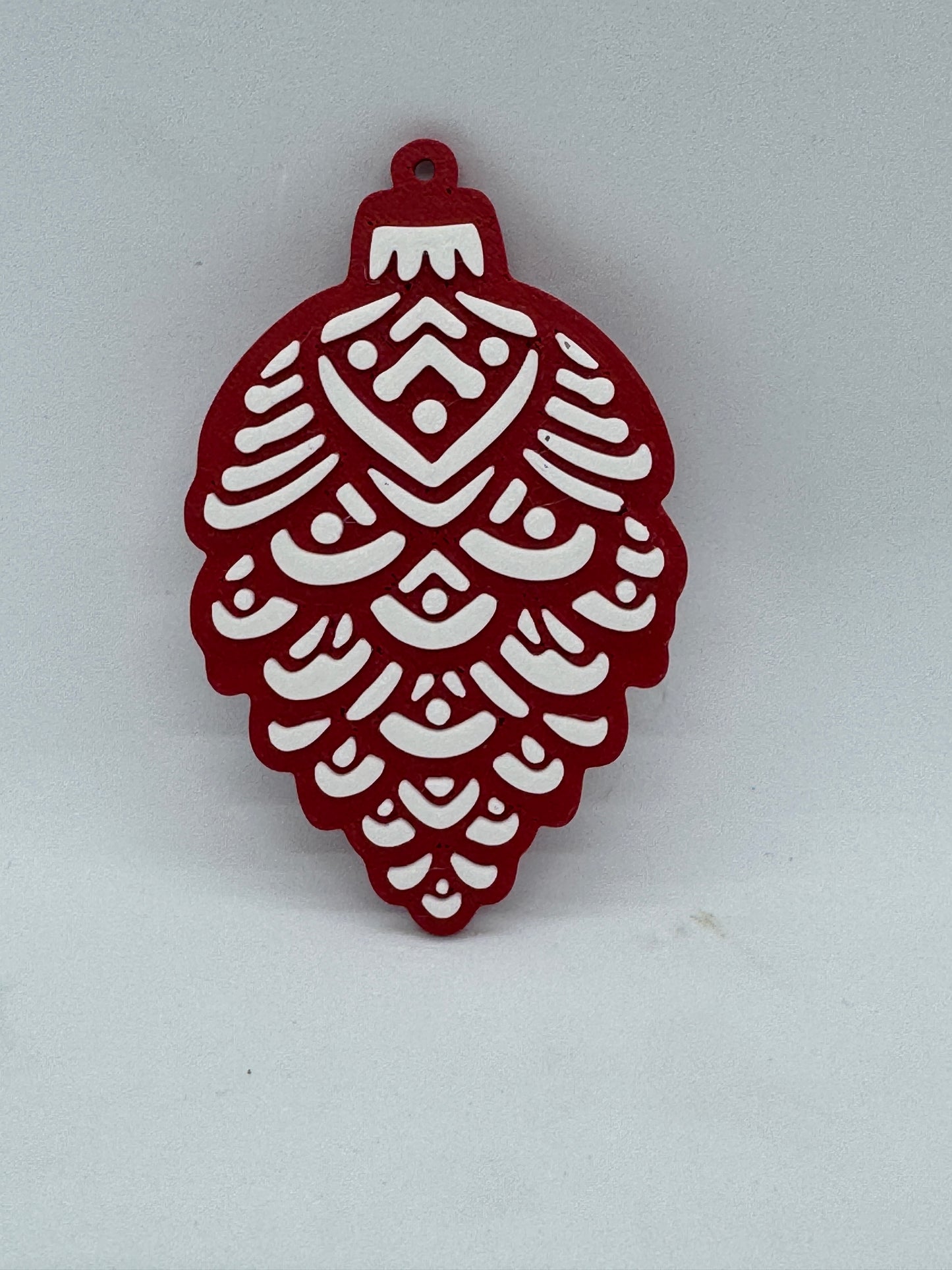 Rustic Red & White Christmas Ornament Set of 10 – Festive Holiday Tree Decorations