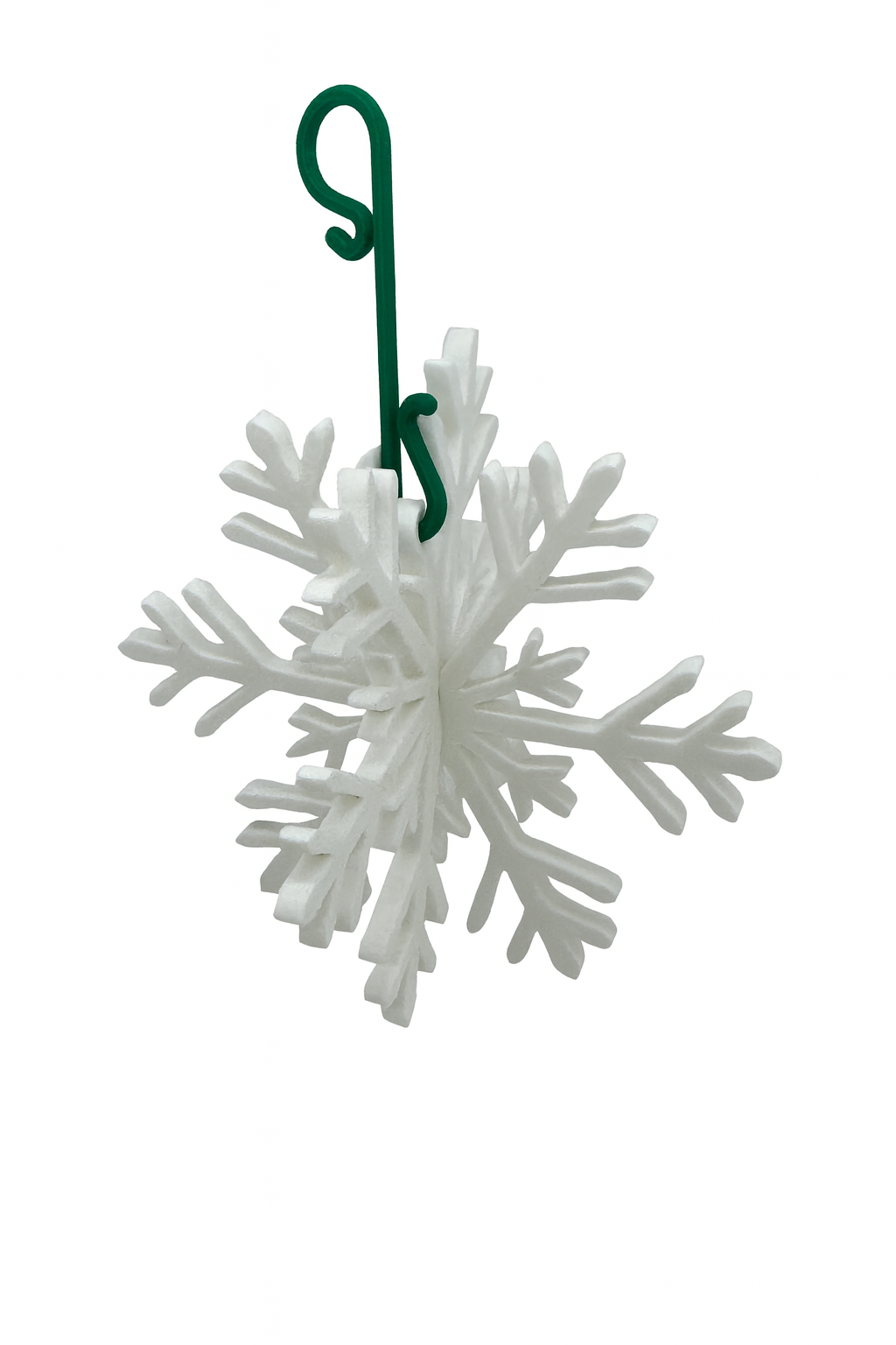 3D Snowflake Christmas Ornaments (Set of 4) – White Winter Holiday Tree Decorations
