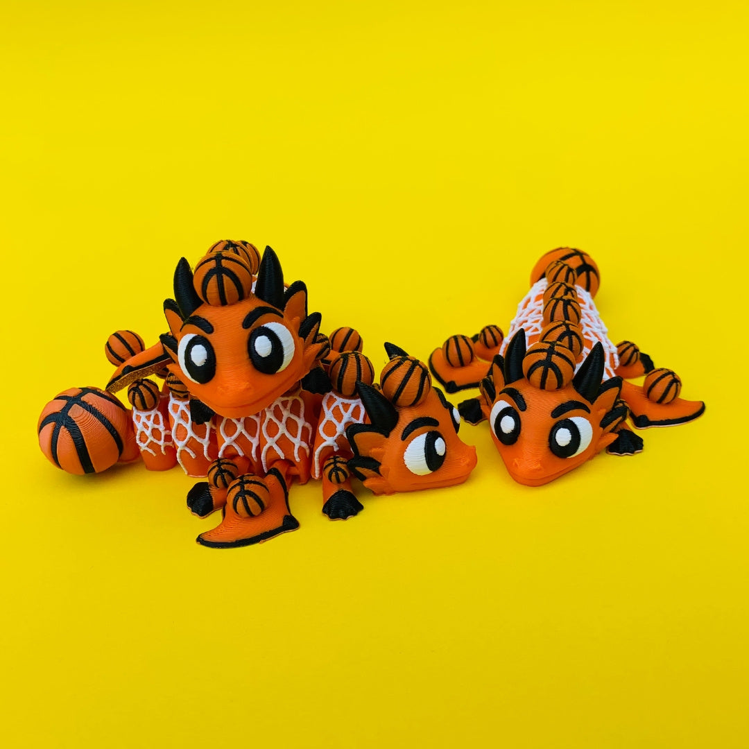 Basketball Dragon with Egg – Articulated Fantasy Figurine – Sports Fan Collectible – Unique Dragon Lover Gift