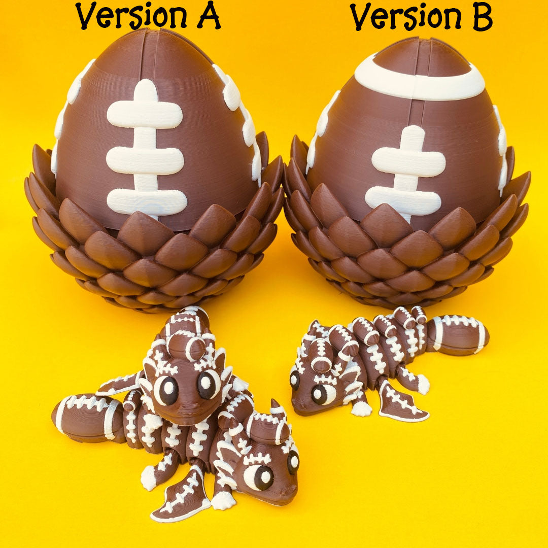 Football Dragon with Egg – Articulated Fantasy Figurine – Sports Fan Collectible – Unique Dragon Lover Gift