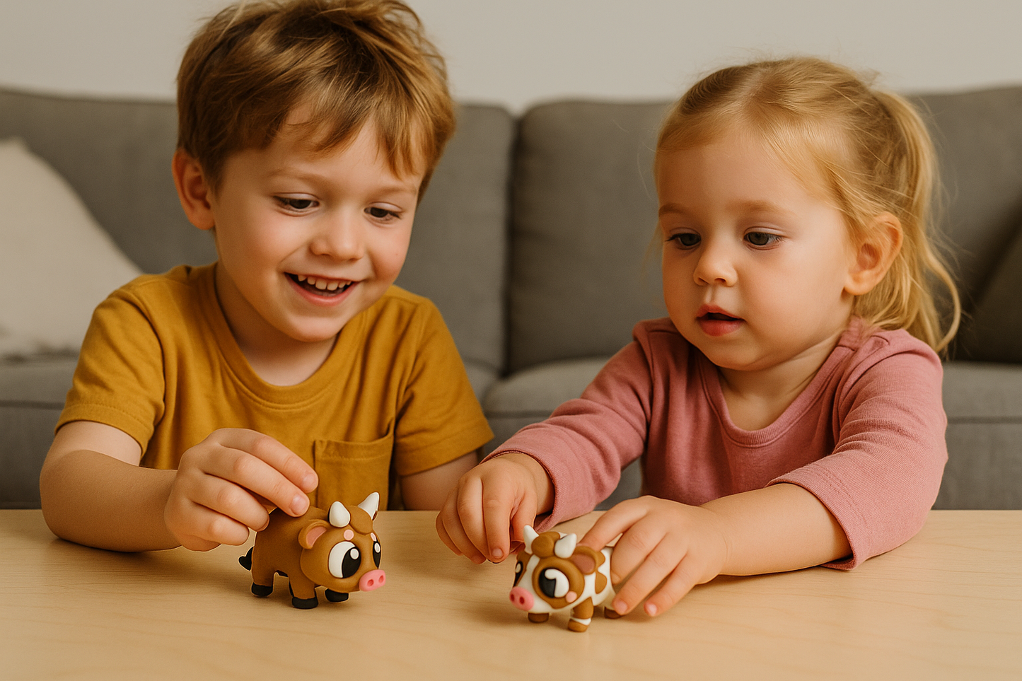 3D Printed Articulated Cow Fidget Toy: Multicolor Farm Animal Figure
