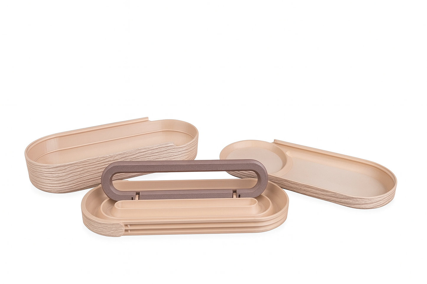 Natural Timber Desk Organizer Kit | Minimalist Modular Tray with Phone Stand and Storage | Modern Home Office Accessories