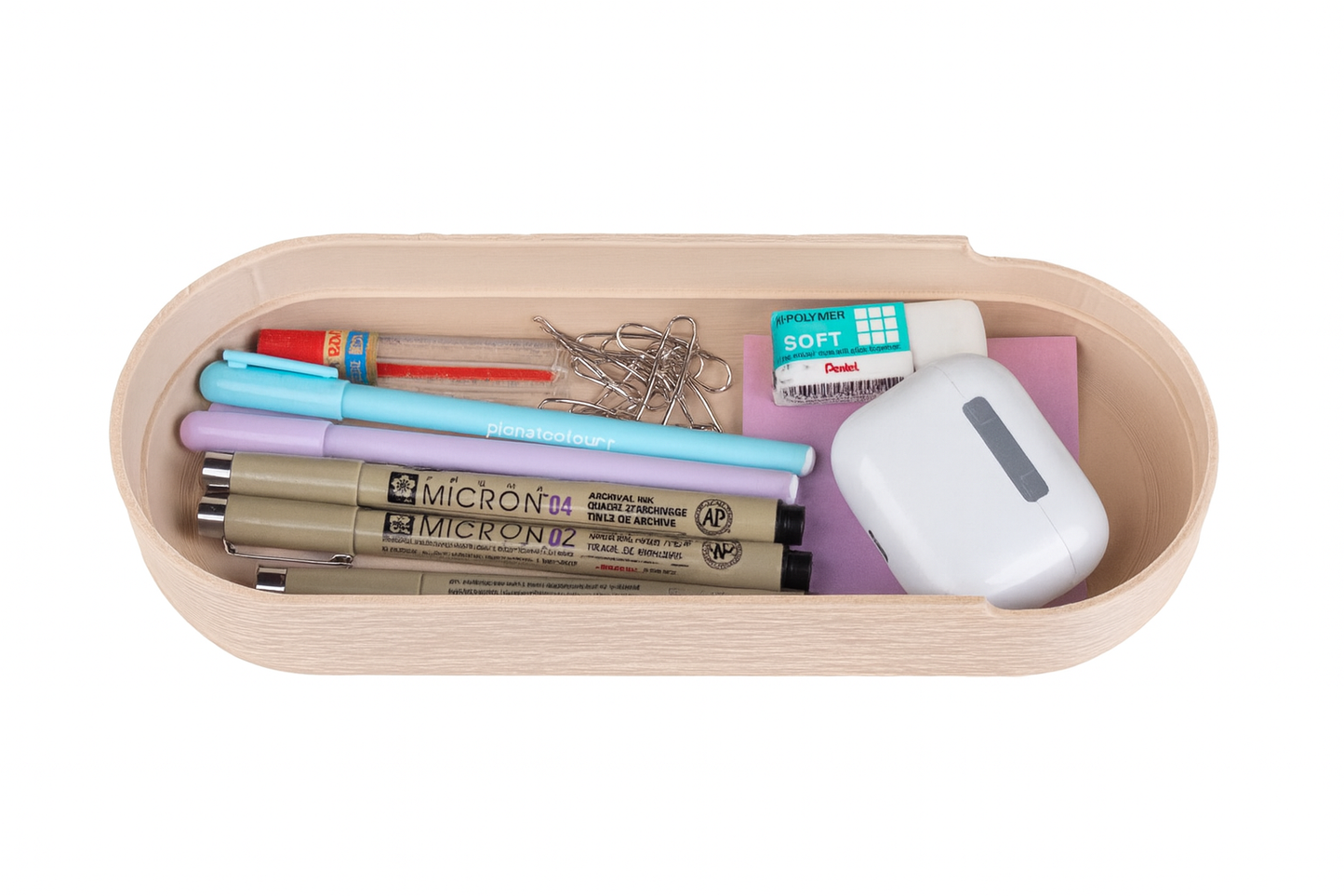 Natural Timber Desk Organizer Kit | Minimalist Modular Tray with Phone Stand and Storage | Modern Home Office Accessories