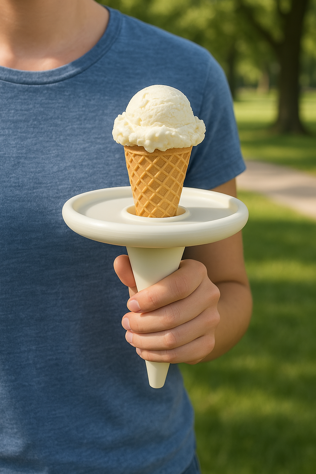 Ice Cream Cone Holder – Mess-Free Serving Tray for Single Cone