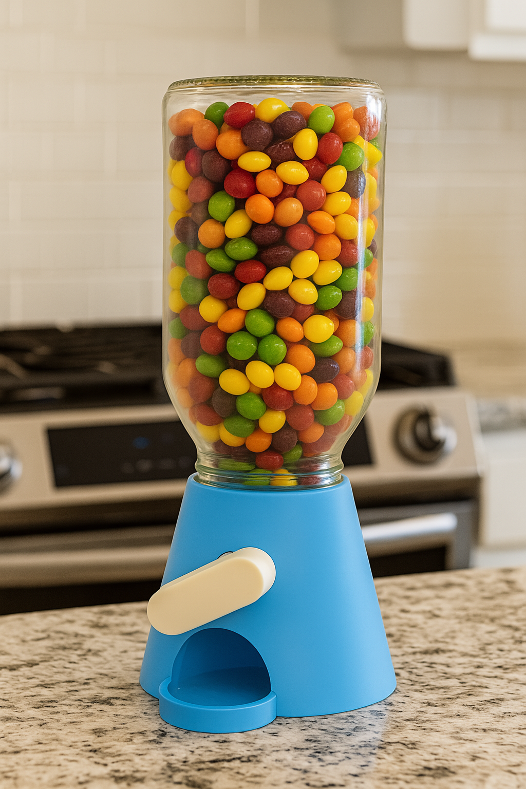 Candy Dispenser – Jelly Jar Treat Dispenser with Turn Lever