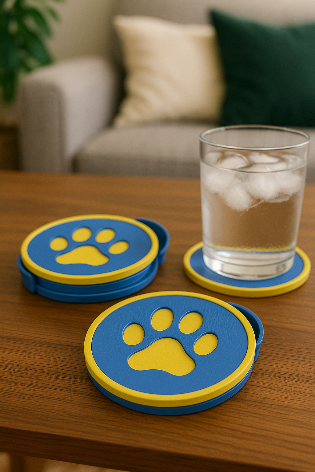 Pawfect Coasters – Bold Paw Print Drink Coaster Set for Pet Lovers