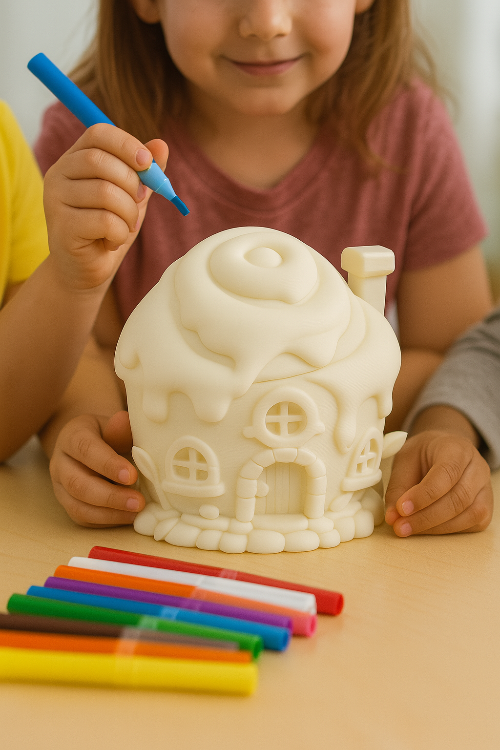 Paintable 3D Printed Cinnamon Bun House – DIY Fairy Tale Decor for Kids & Adults