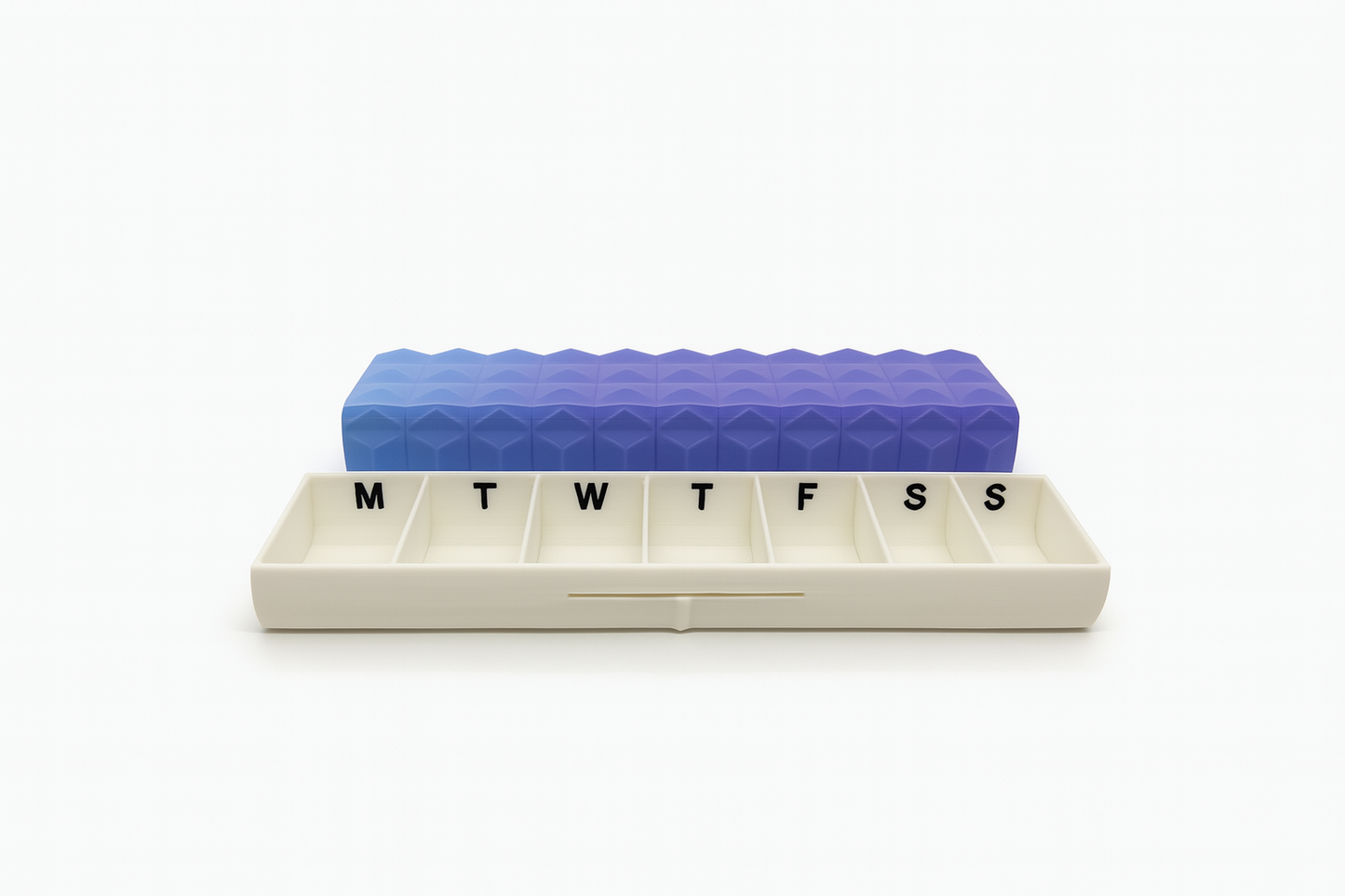 Diamond Texture Slim 3D Printed Pill Case