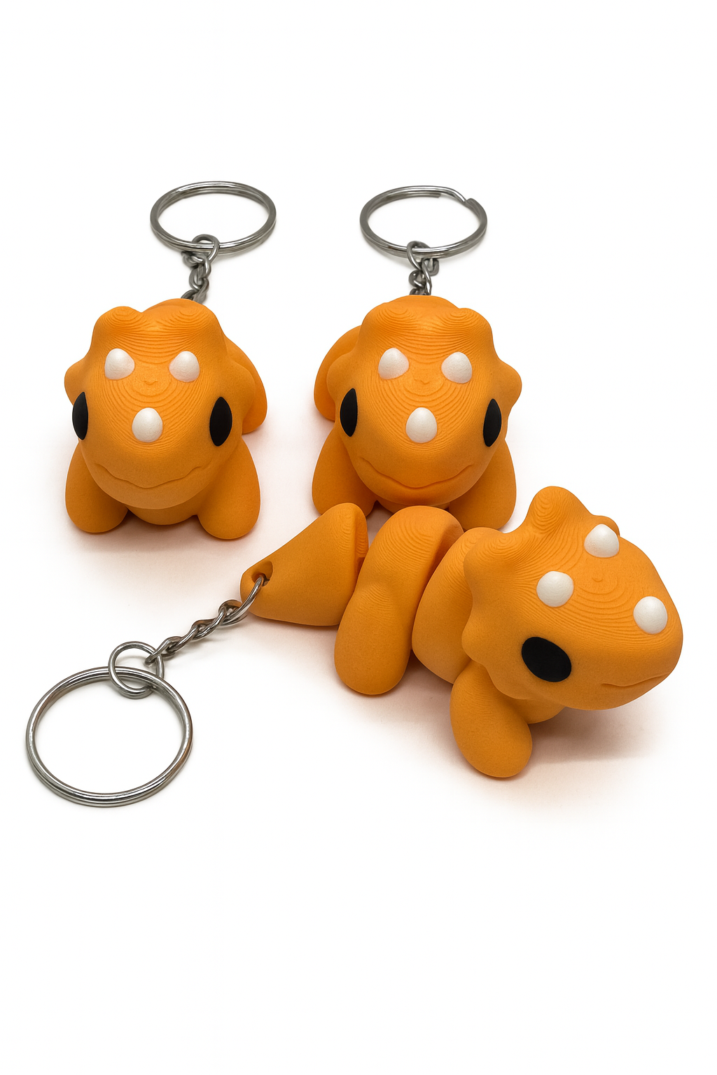 Articulated Baby Triceratops Keychain
