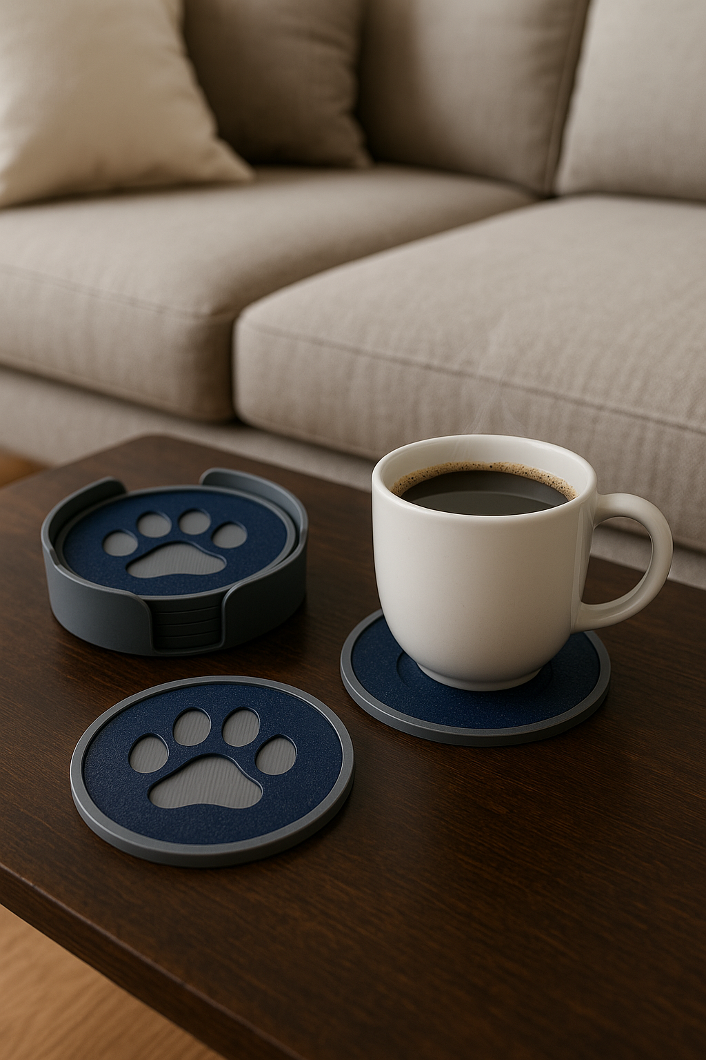 Pawfect Coasters – Bold Paw Print Drink Coaster Set for Pet Lovers