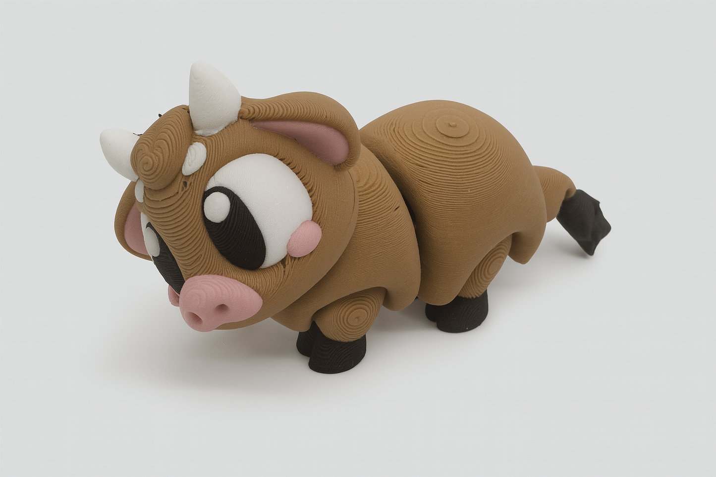 Articulated Brown Cow Fidget Toy: 3D Printed Desk Decor