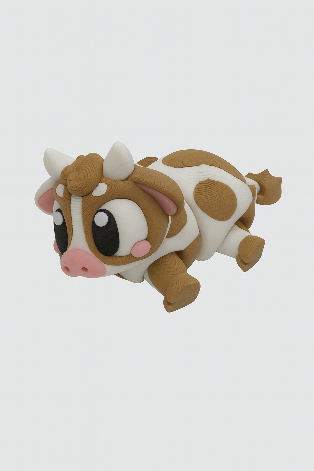 3D Printed Articulated Cow Fidget Toy: Multicolor Farm Animal Figure