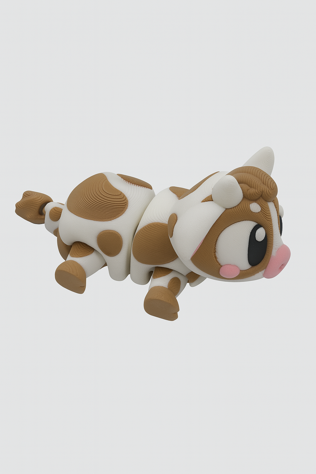 3D Printed Articulated Cow Fidget Toy: Multicolor Farm Animal Figure