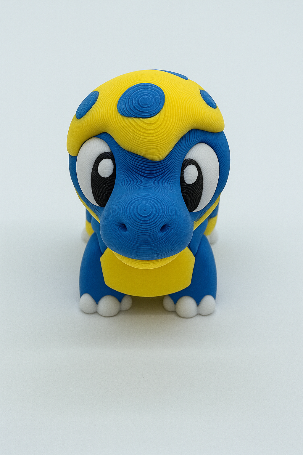 Flexible Baby Dinosaur Keychain: Articulated Blue & Yellow Dino Fidget Toy for Dinosaur Lovers