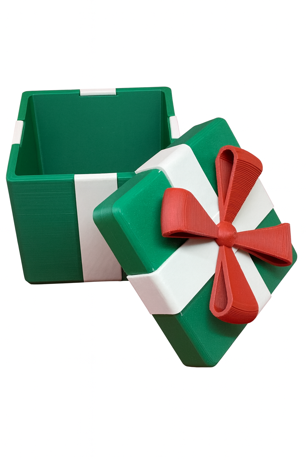 Festive Holiday Gift Box with Red Bow – Christmas Present Box for Candy, Jewelry, and Small Gifts