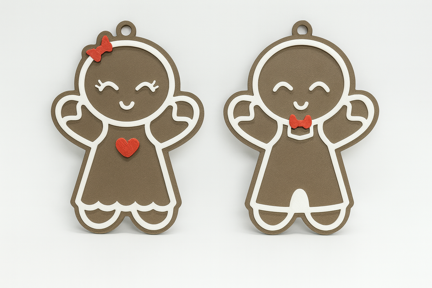 Personalized Gingerbread Couple Ornaments – Custom Name Christmas Decor, Cute Gingerbread Man & Woman Tree Decorations