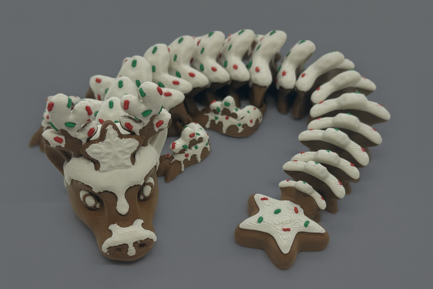 Gingerbread Dragon Figurine – Articulated Christmas Cookie-Inspired Collectible