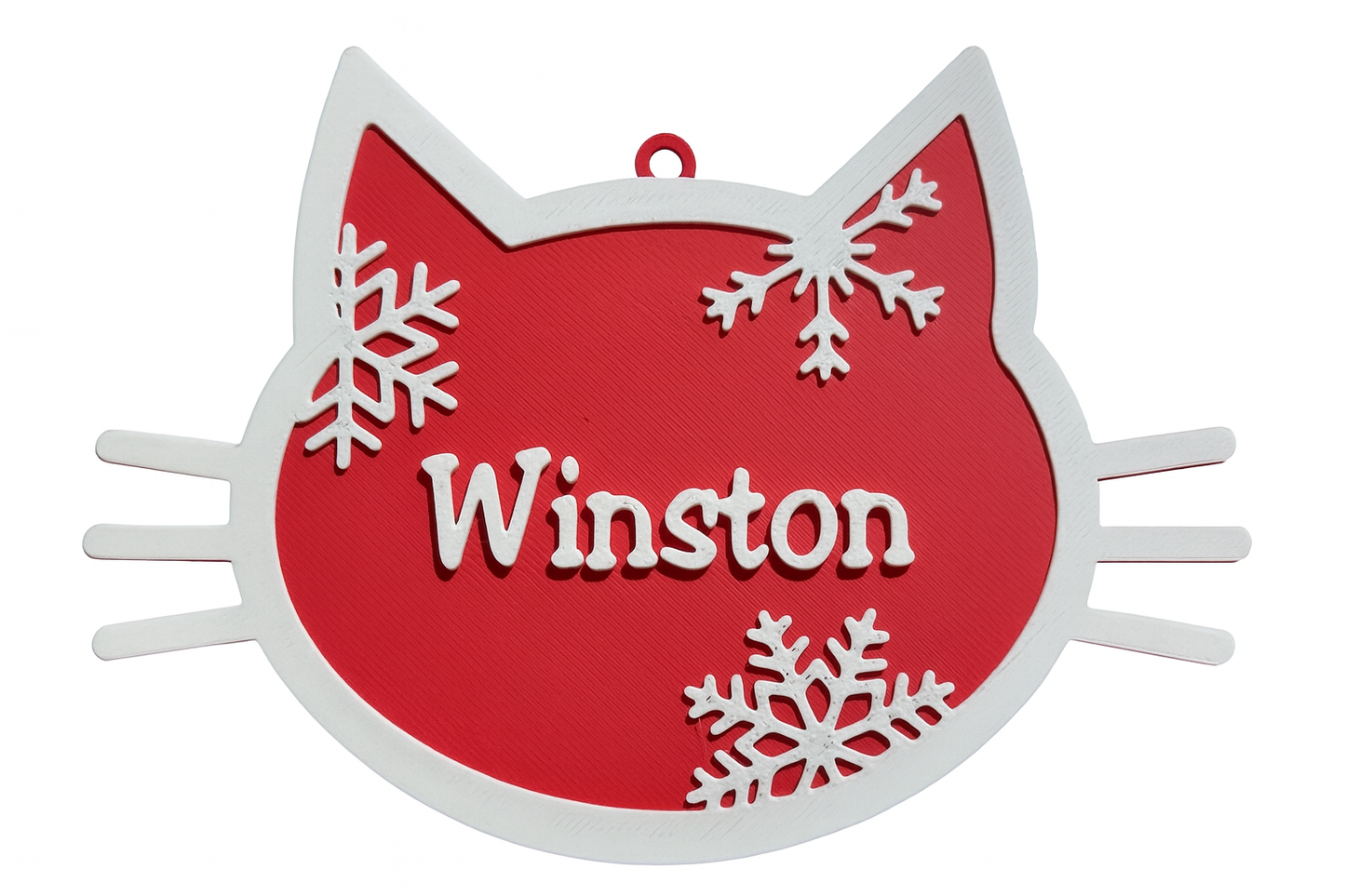Personalized Cat Christmas Ornament – Custom Kitty Holiday Decoration with Snowflakes