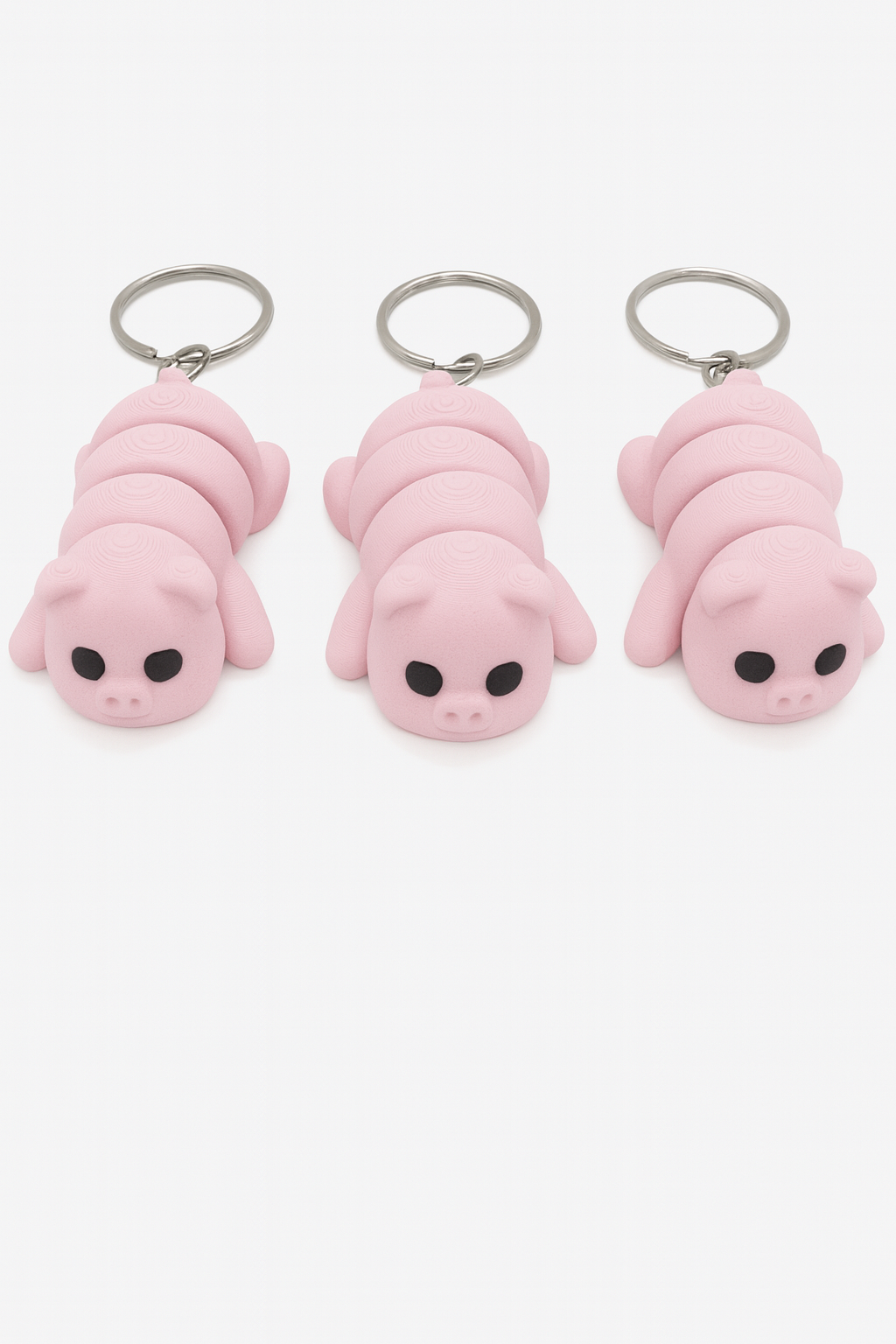 Flexible Pig Keychain: Adorable Articulated Animal Fidget Toy for Bag Charm & Novelty Gift