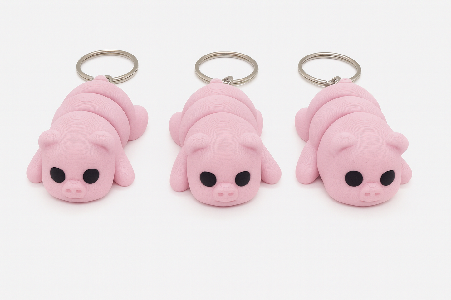 Flexible Pig Keychain: Adorable Articulated Animal Fidget Toy for Bag Charm & Novelty Gift