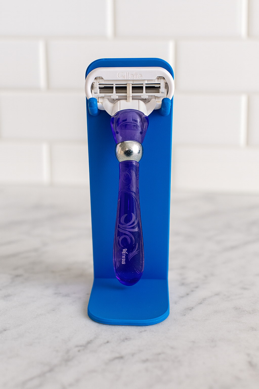 Sleek Single Razor Holder Stand – 3D Printed Bathroom Organizer