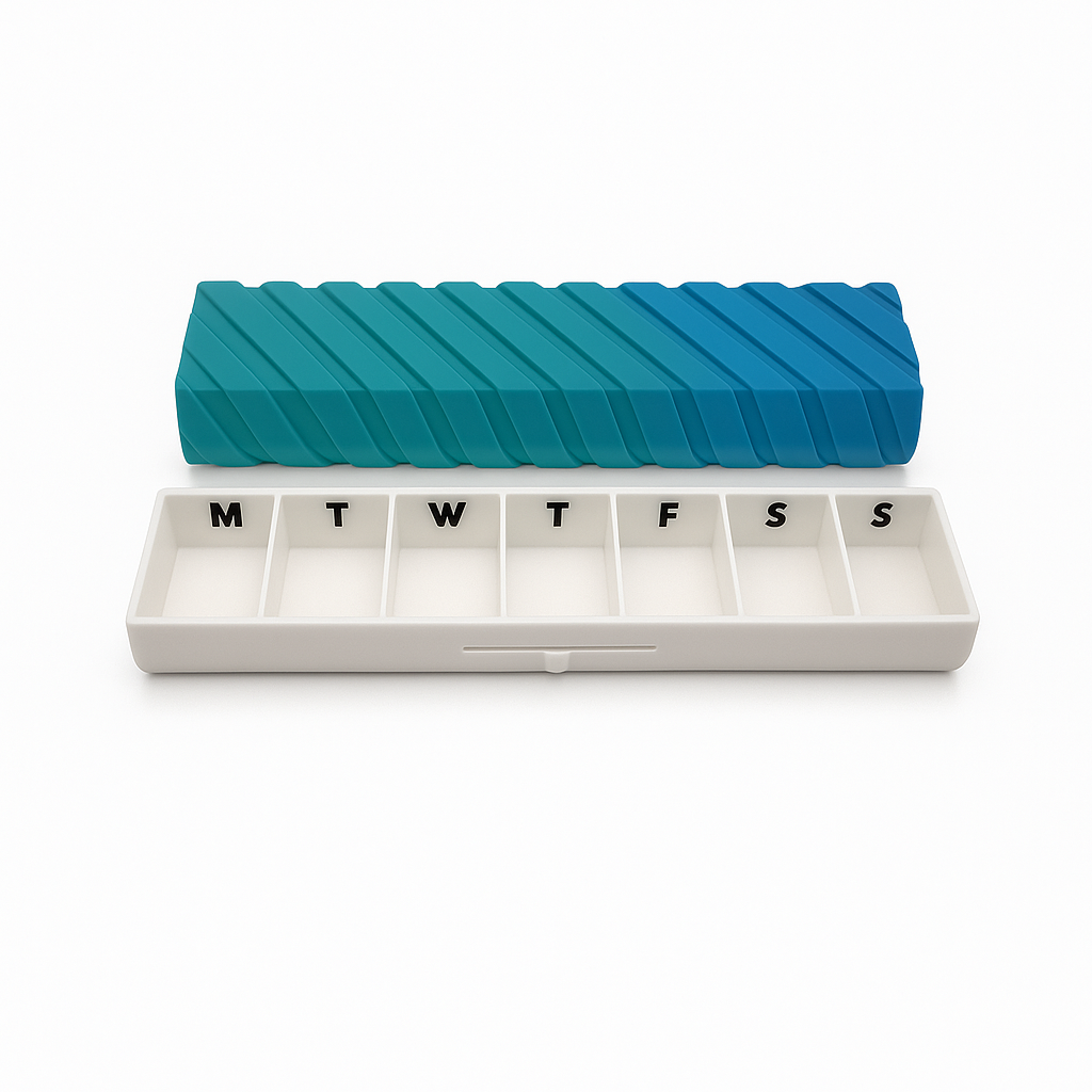 Ridge Texture Slim 3D Printed Pill Case