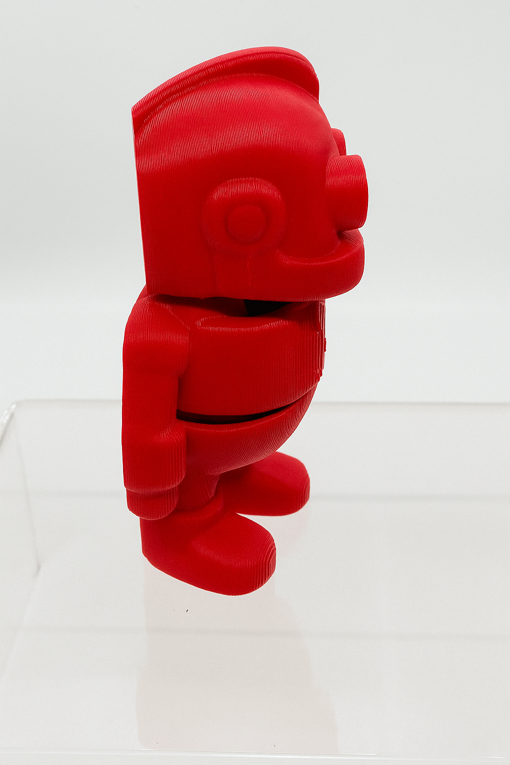 Articulated Steampunk Robot Figure: 3D Printed Red Collectible Toy