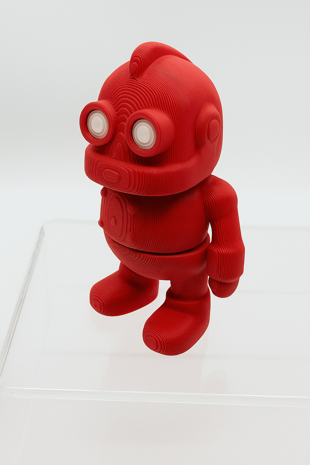 Articulated Steampunk Robot Figure: 3D Printed Red Collectible Toy