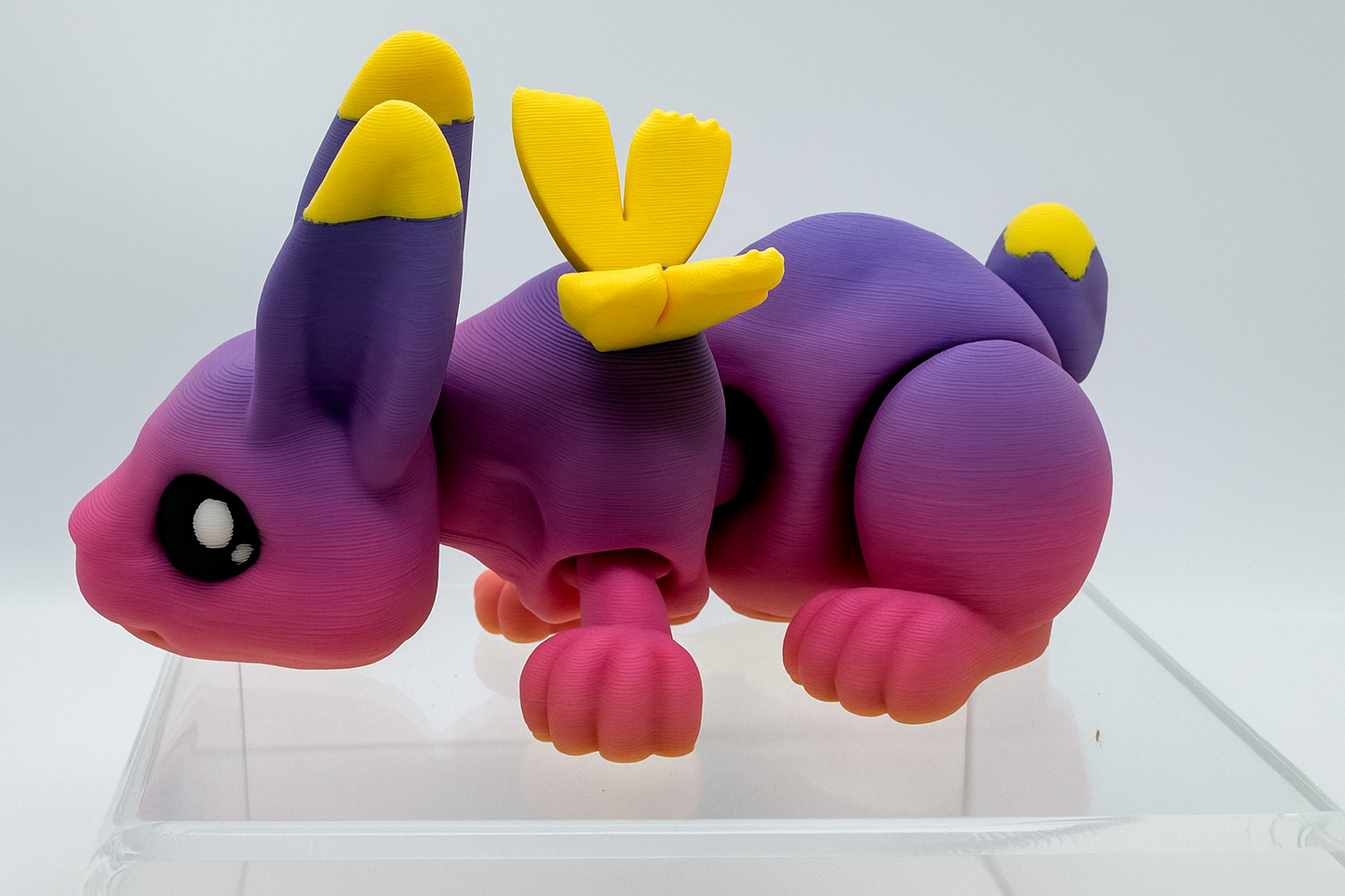 Articulated Fairy Bunny Figurine – 3D Printed Articulated Fantasy Rabbit Toy with Wings
