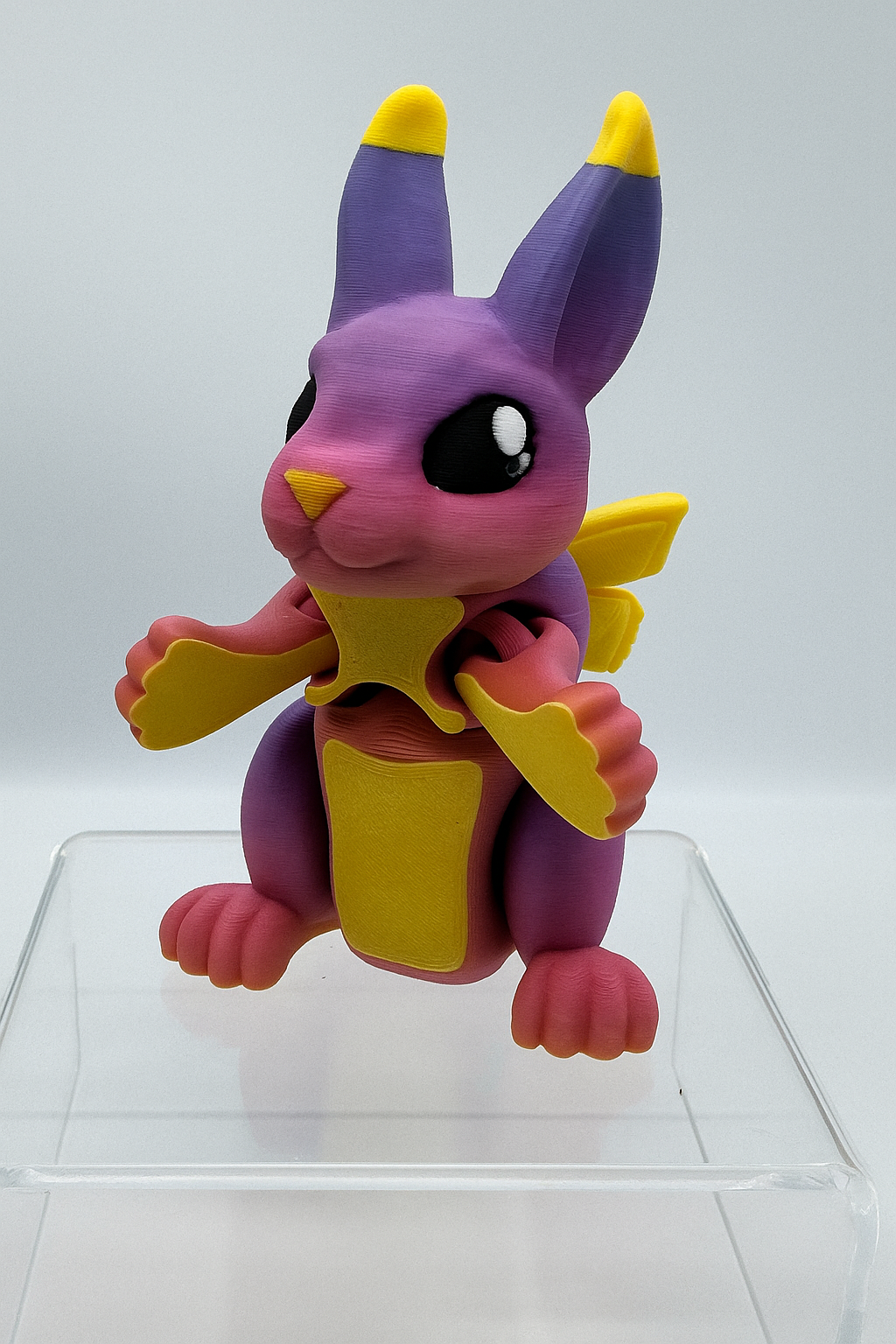 Articulated Fairy Bunny Figurine – 3D Printed Articulated Fantasy Rabbit Toy with Wings