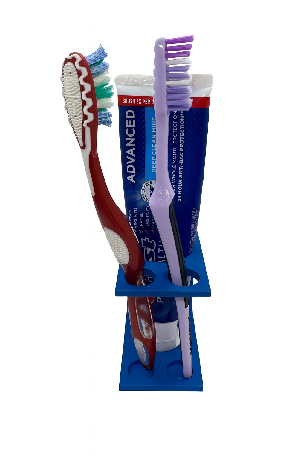 Compact 2-Toothbrush & Toothpaste Holder – 3D Printed Bathroom Organizer