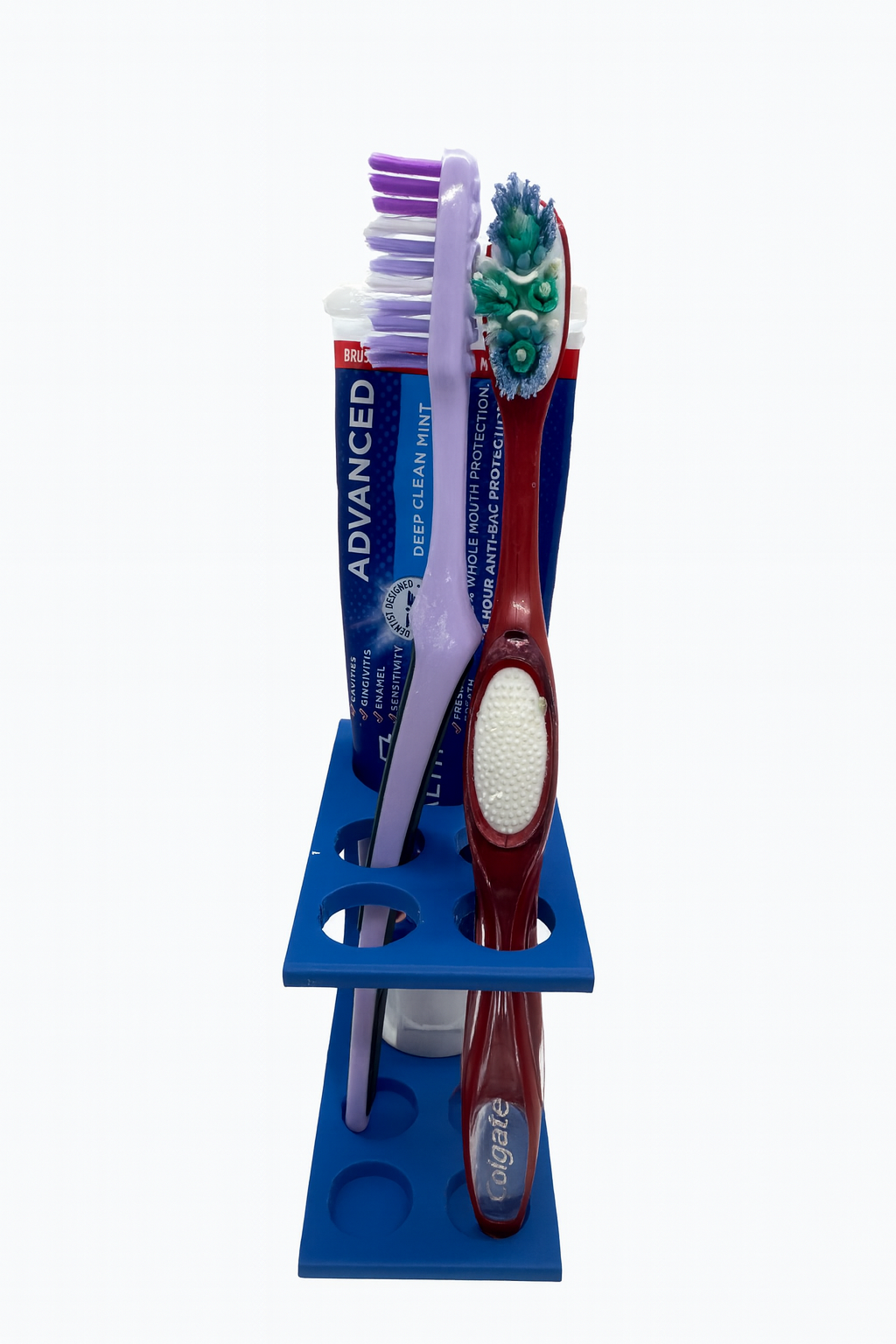 4-Toothbrush & Toothpaste Holder – 3D Printed Bathroom Counter Organizer