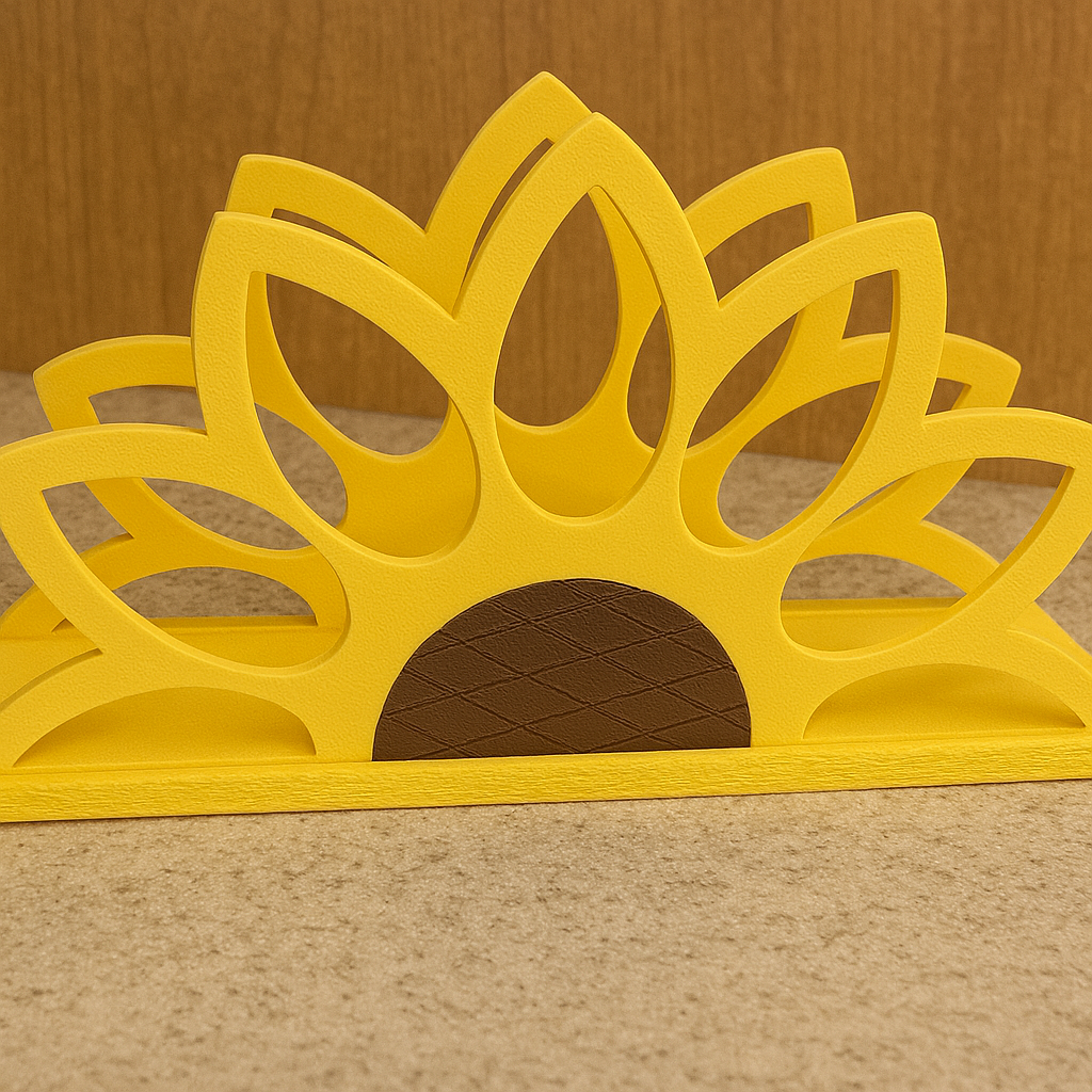Triangle Sunflower Napkin Holder: Rustic Farmhouse Table Decor