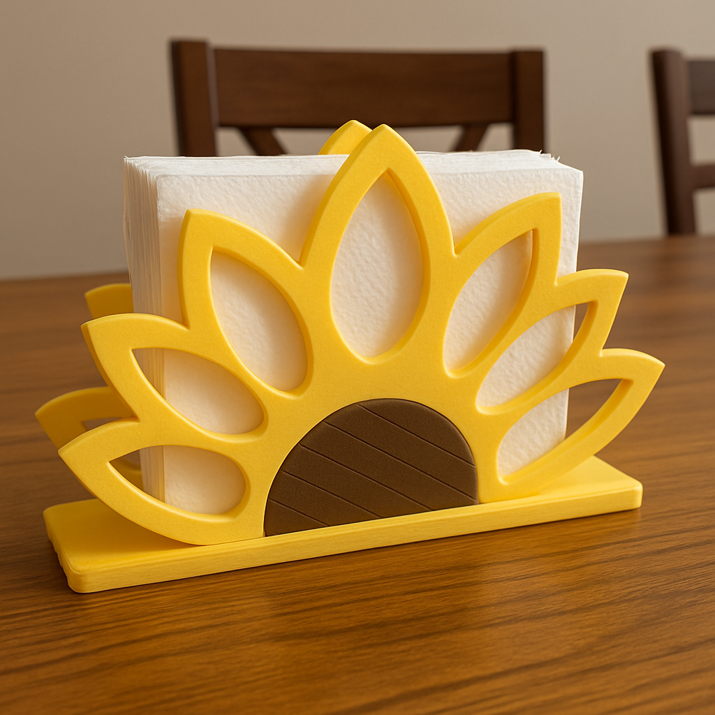 Triangle Sunflower Napkin Holder: Rustic Farmhouse Table Decor