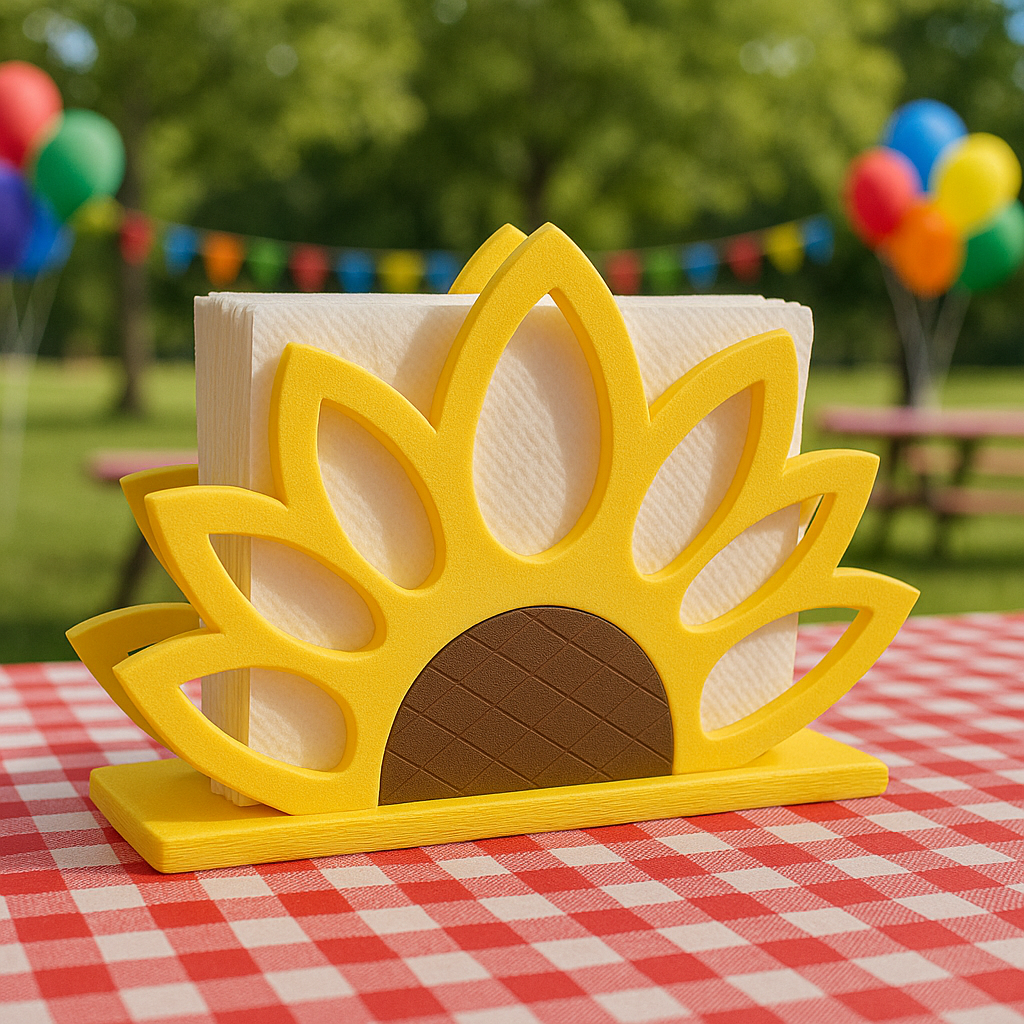 Triangle Sunflower Napkin Holder: Rustic Farmhouse Table Decor