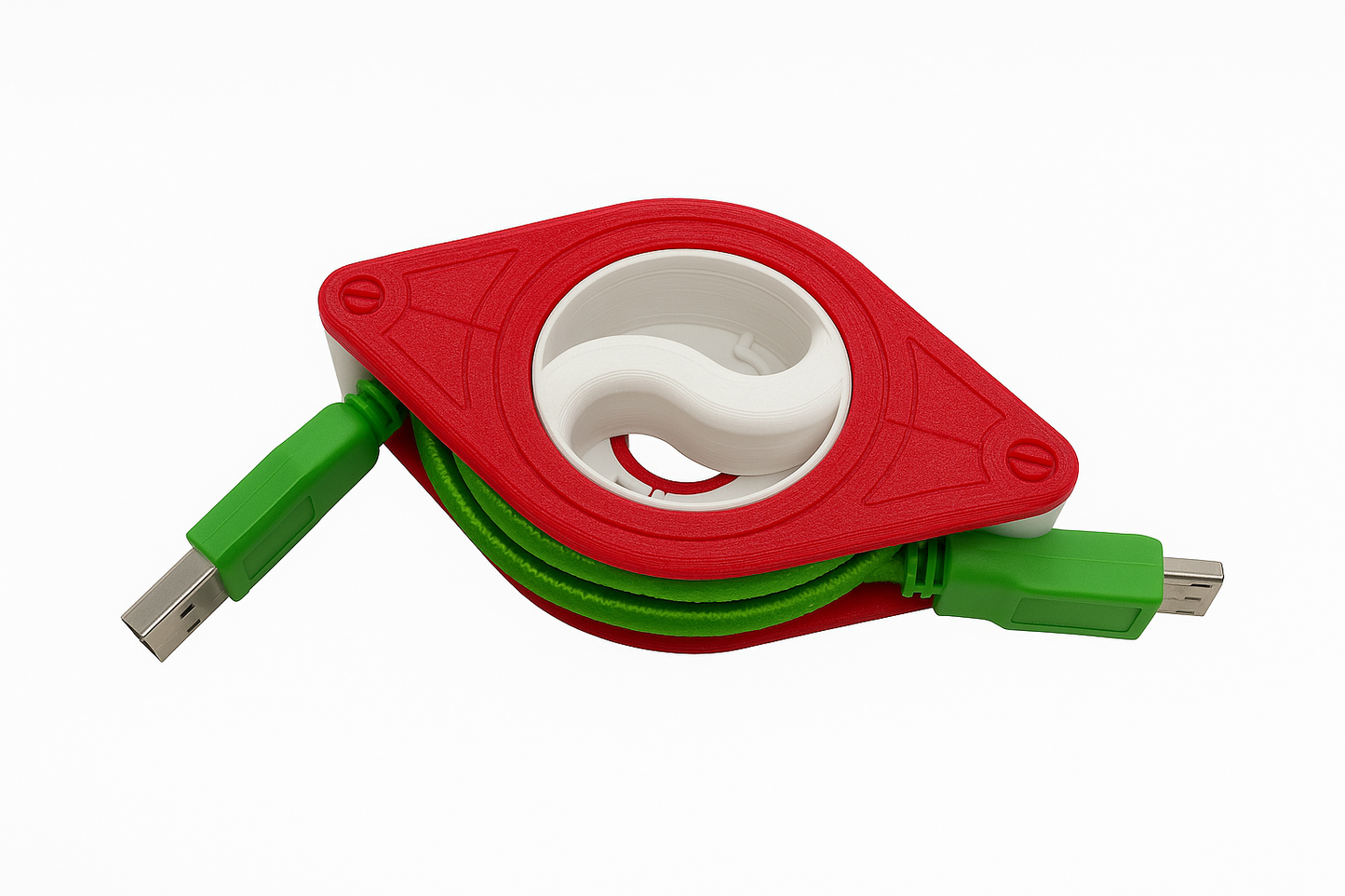 Retractable USB Cable Organizer: Ergonomic Cord Winder for Travel & Desk