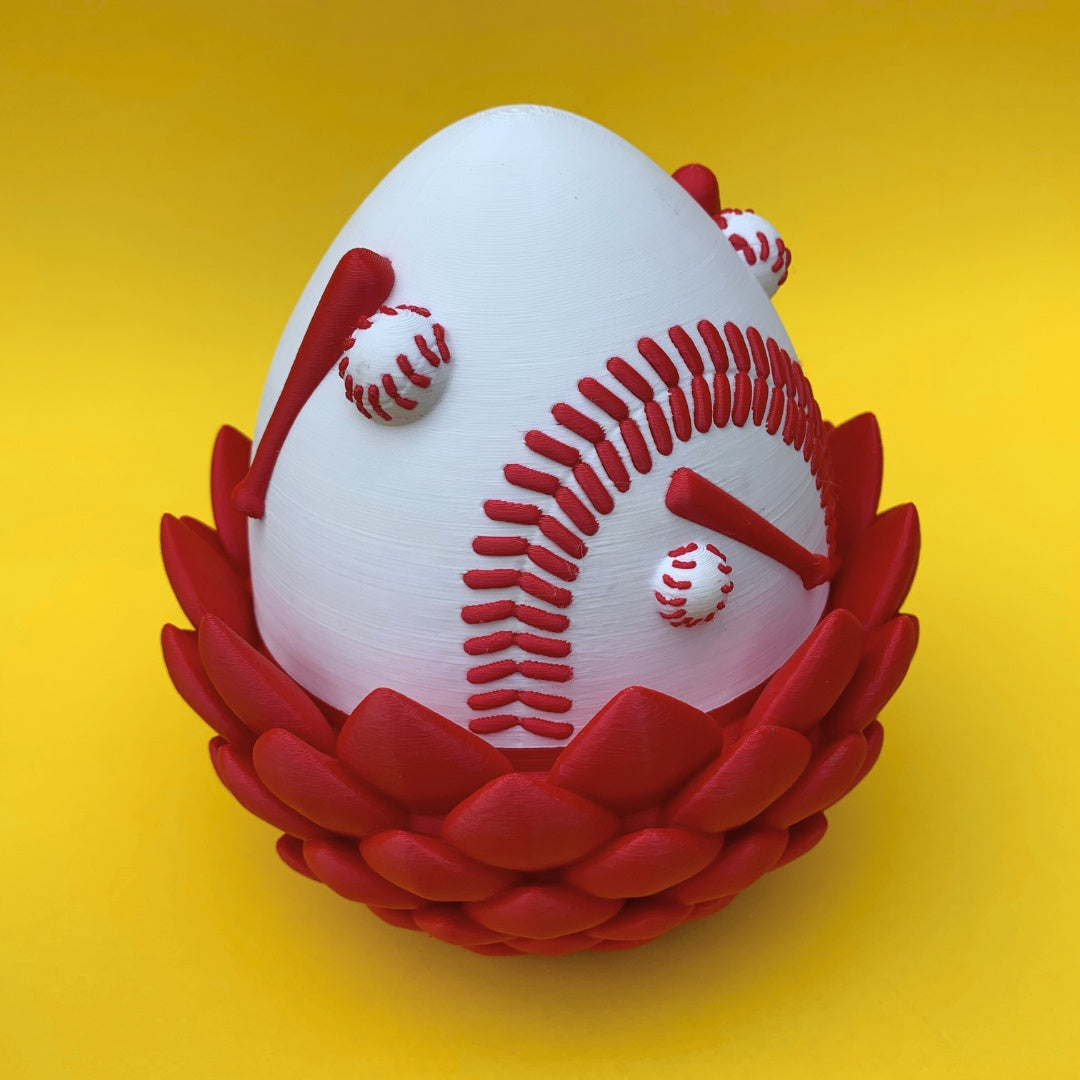 Baseball Dragon with Egg – Articulated Fantasy Figurine – Sports Fan Collectible – Unique Dragon Lover Gift