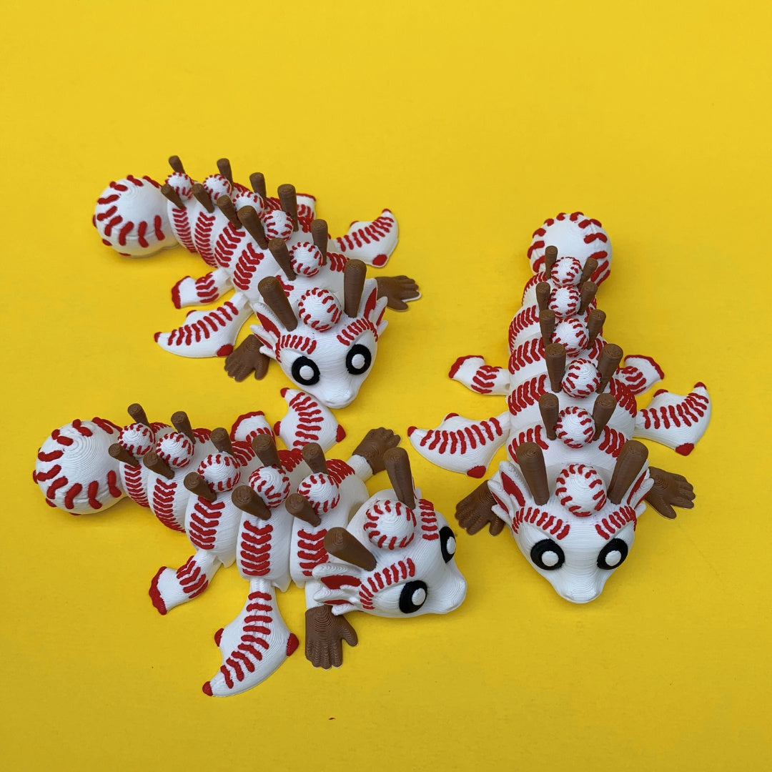 Baseball Dragon with Egg – Articulated Fantasy Figurine – Sports Fan Collectible – Unique Dragon Lover Gift