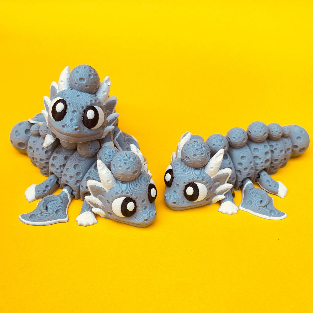 Moon Dragon with Egg – Articulated Fantasy Figurine – Celestial Collectible – Unique Dragon Lover Gift