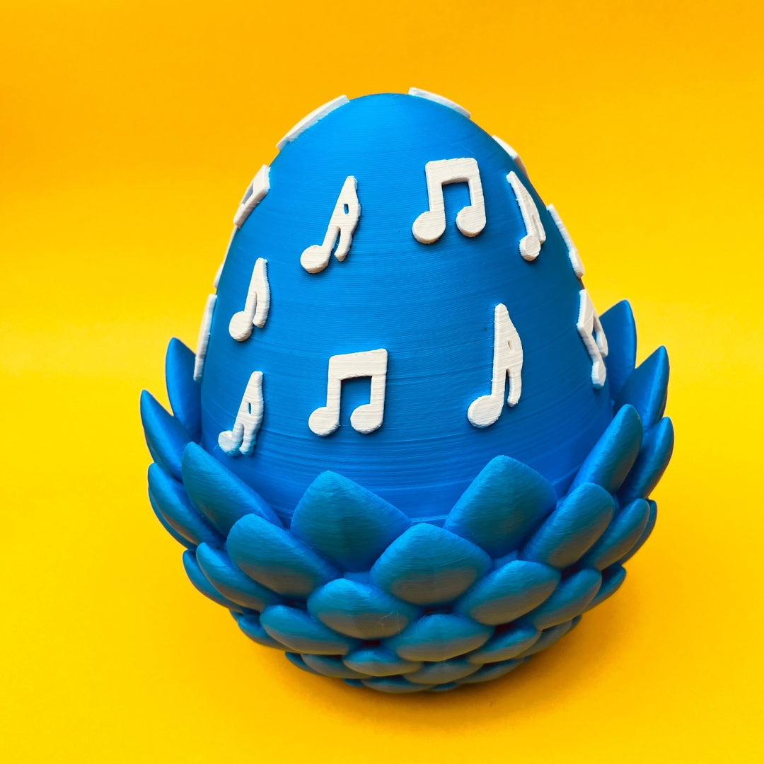 Articulated Music Dragon with Egg: 3D Printed Fantasy Figurine
